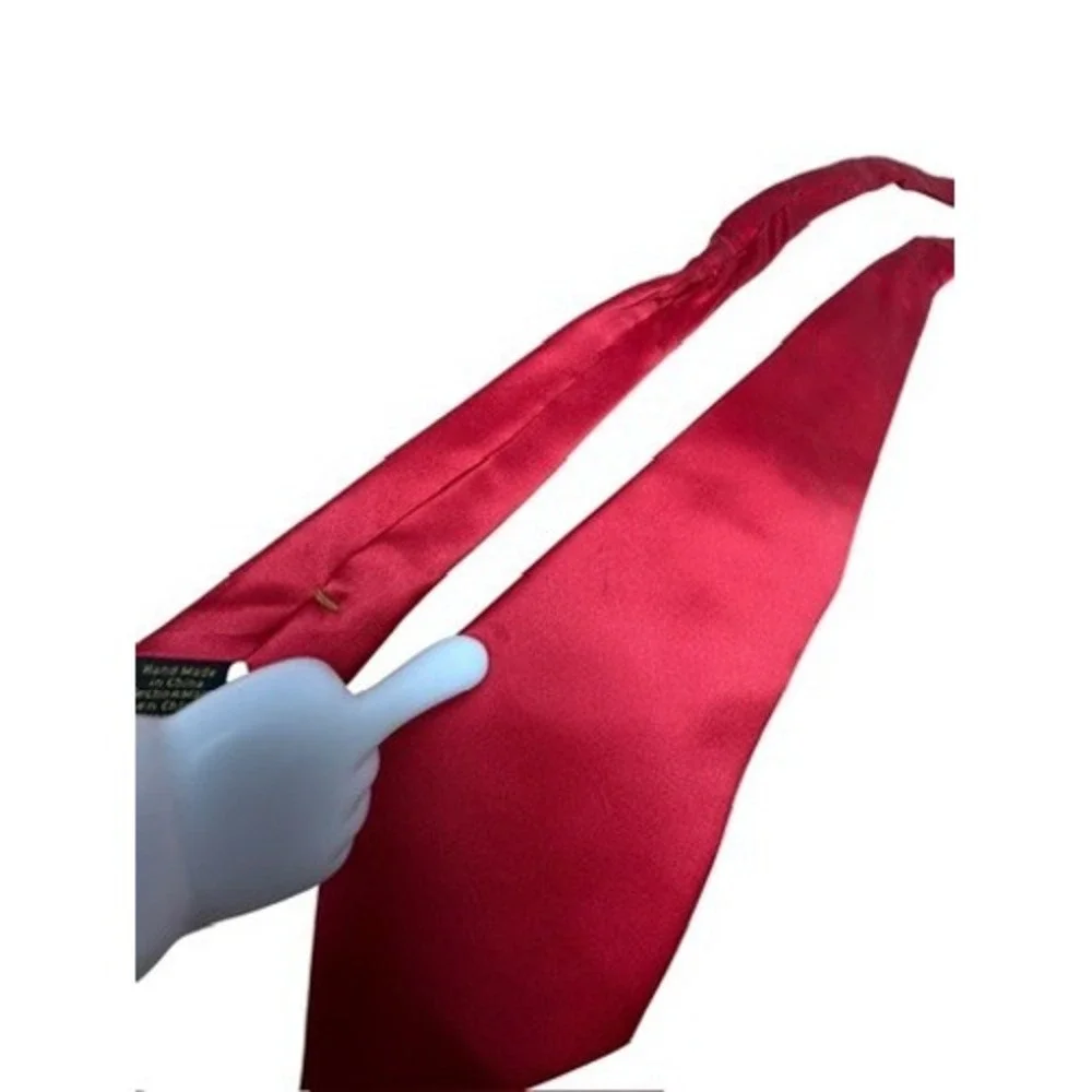 Donald J Trump Signature Collection Red Silk Tie Extra Long Solid Satin Mens